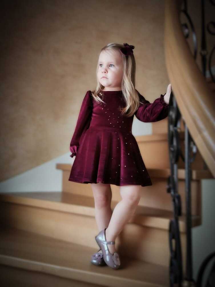 Velvet Christmas Dress, Baby Girl Outfit for Holidays, Winter ...