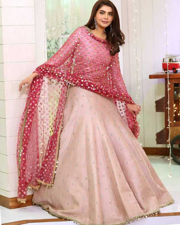 VeroniQ Trends-Bollywood Style Blush Pink Silk Anarkali Gown Dress ...