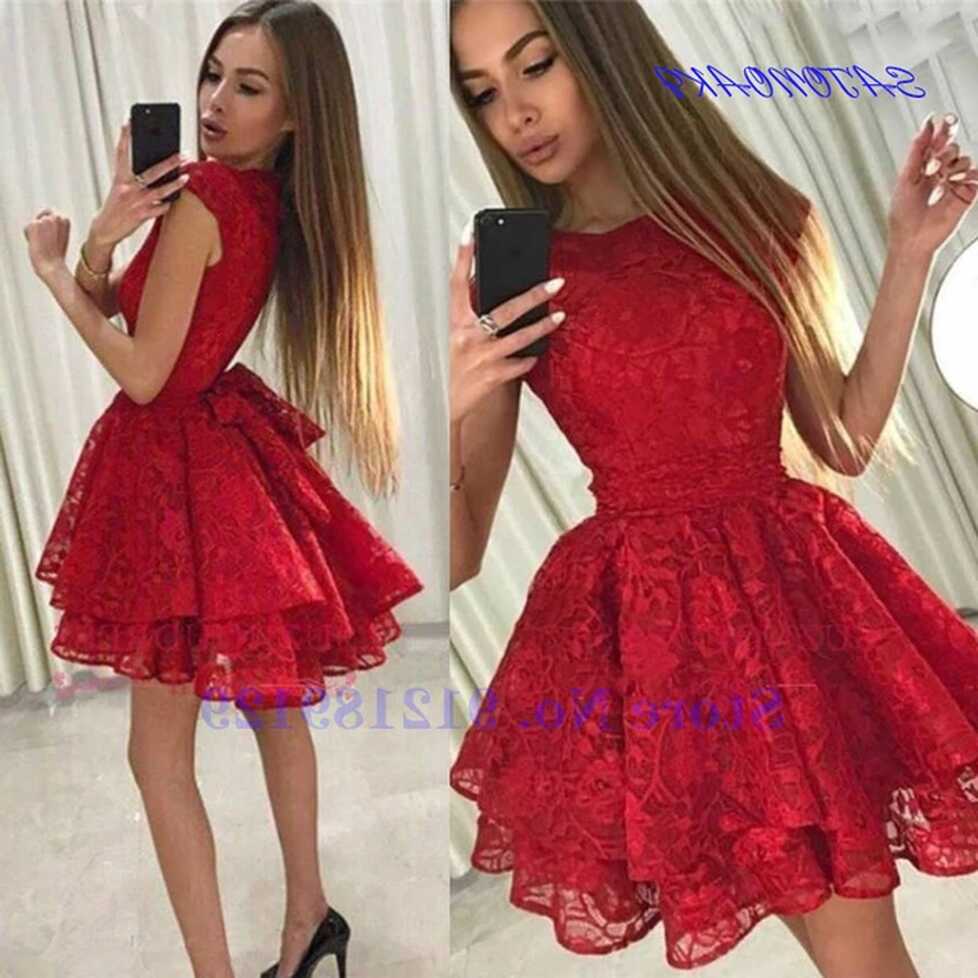 Vestidos De Fiesta Red Cocktail Dresses 2024 A-Line Cap Sleeves ...