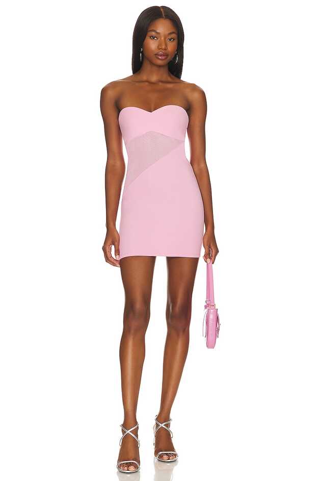 Victor Glemaud Strapless Mini Dress in Pink | REVOLVE