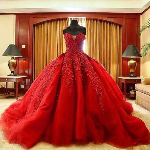 Vintage Bride Red Wedding Dress Vestido De Noiva Sexy Sweetheart ...