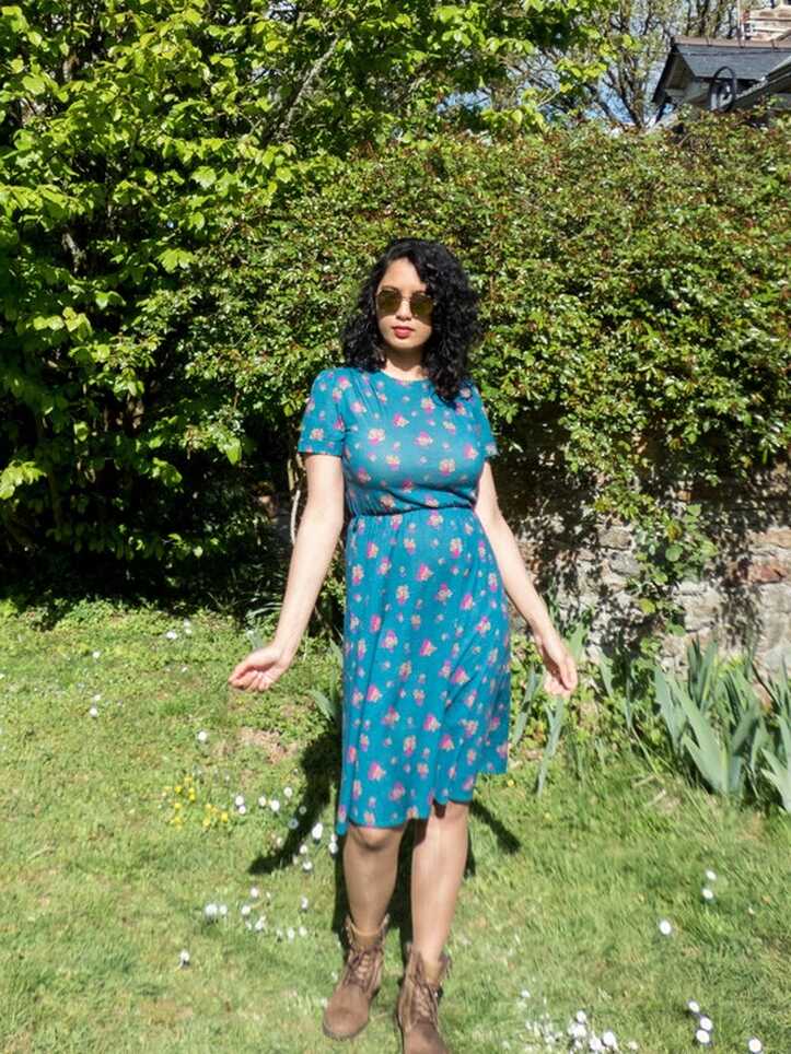 Vintage Green Floral Dress Cottage Core Aesthetic Small to Medium ...