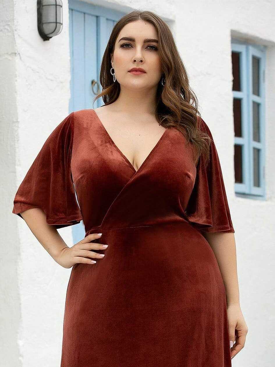 Vintage Plus Size Velvet Maxi Evening Dress – Curvepretty