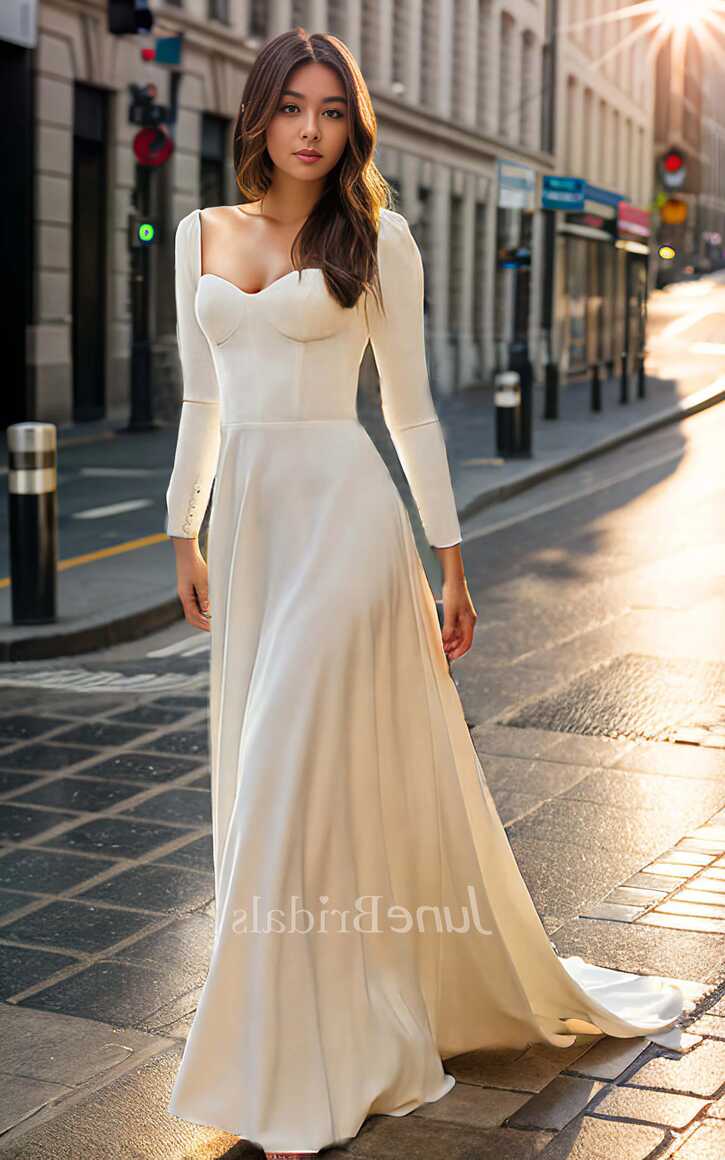 Vintage Sweetheart Neck Simple A-Line Elegant Backless Wedding ...