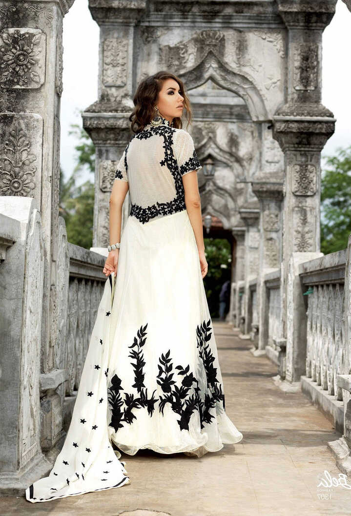 WHITE BELA INDO WESTERN STYLE INDIAN GOWN | Asian Party Wear