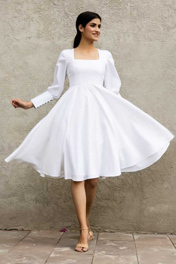 WHITE SEMI- FORMAL DRESS