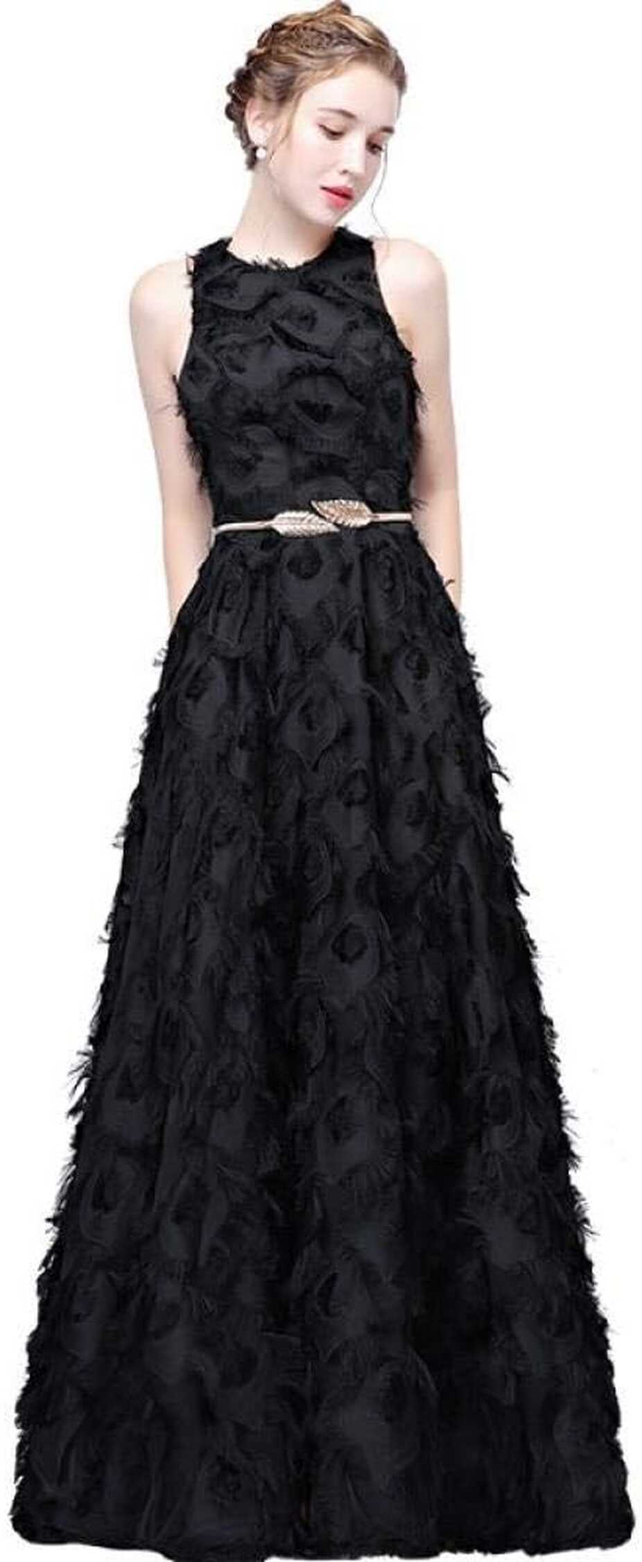 Wedding Clothing Women&#39;s Casual Dresses Simple Black Prom Dress ...