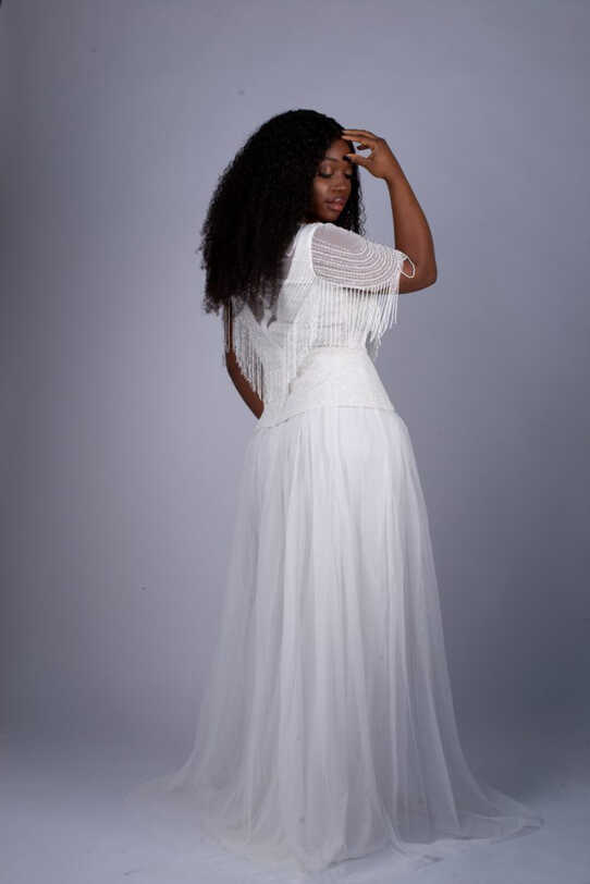 Wedding Net Maxi Dress - White - Diverse Divas