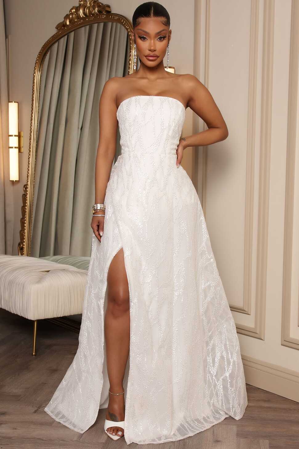 Wedding Season Embellished Gown - White | Fashion Nova, Dresses ...