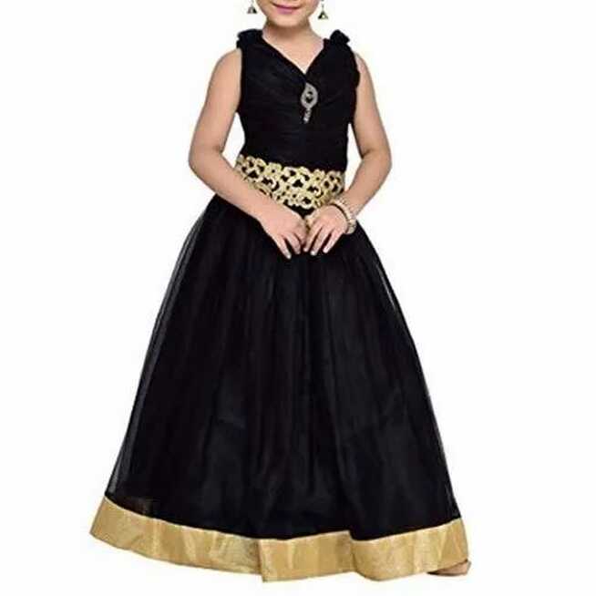 Wedding Wear Black Kids Sleeveless Gown, Age: 4-12 Years at Rs ...