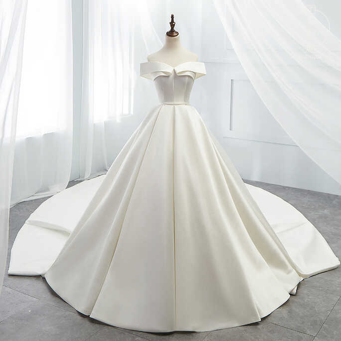 Wedding dress new slim wedding dress simple Satin Wedding Dress ...