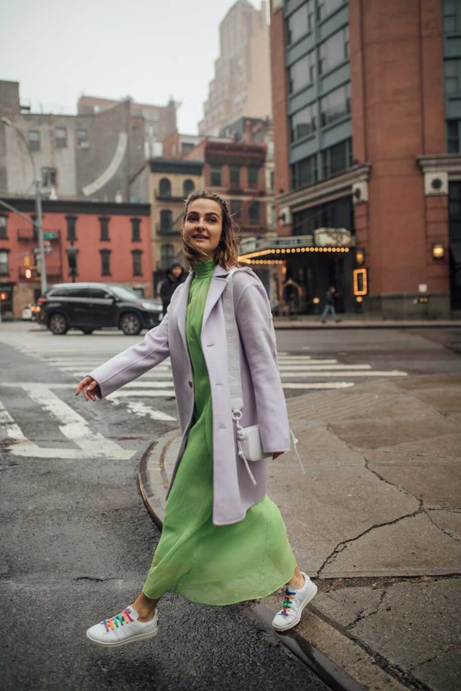 What I Wore to NYFW: Neon Green Dress | Charmed by Camille