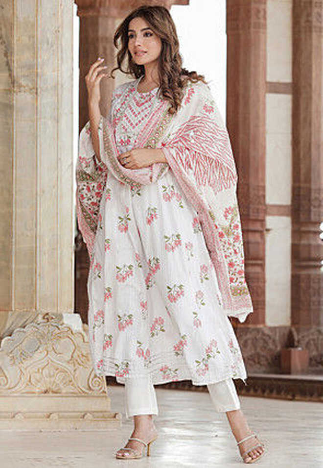 White - A Line Suits - Salwar Kameez: Buy Designer Indian Suits ...