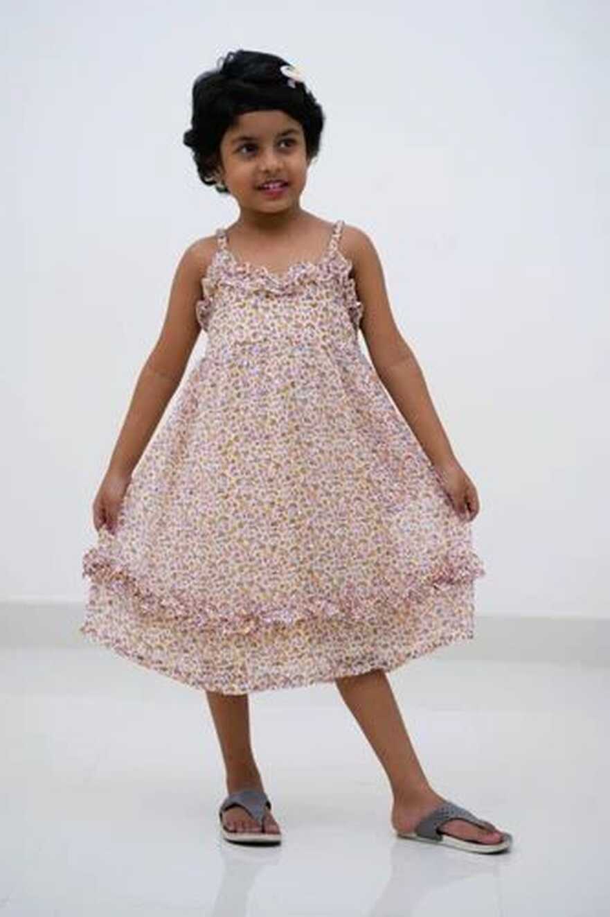 White (Base) Baby Girl Printed Chiffon Frock at Rs 270 in Nellore ...