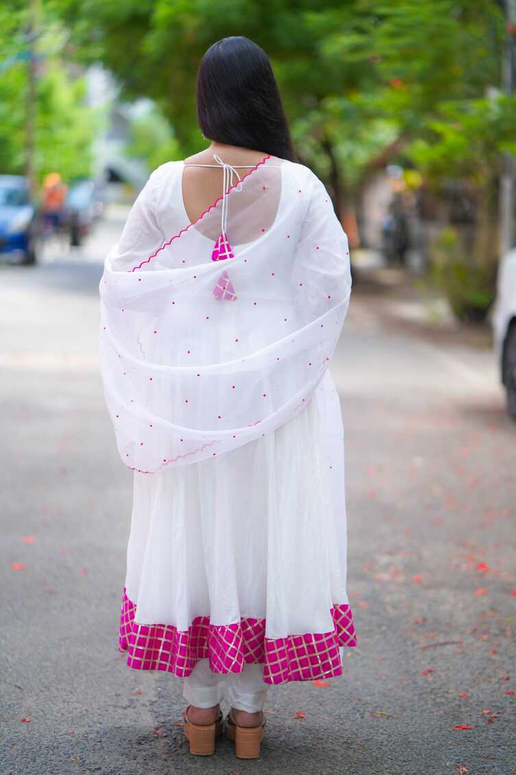 White &amp; Pink Anarkali salwar – YoshnasByEla