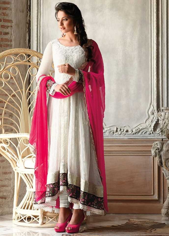 White Anarkali Suit - Ishimaya - 233319