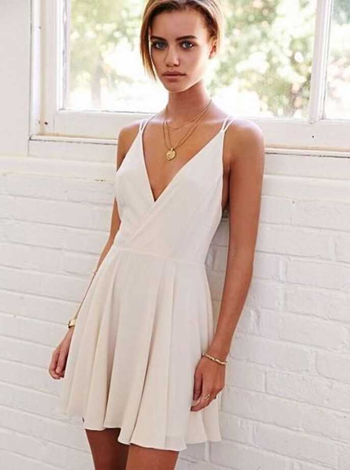 White Cocktail Dresses,Chiffon Cocktail Dress,Strappy Cocktail ...