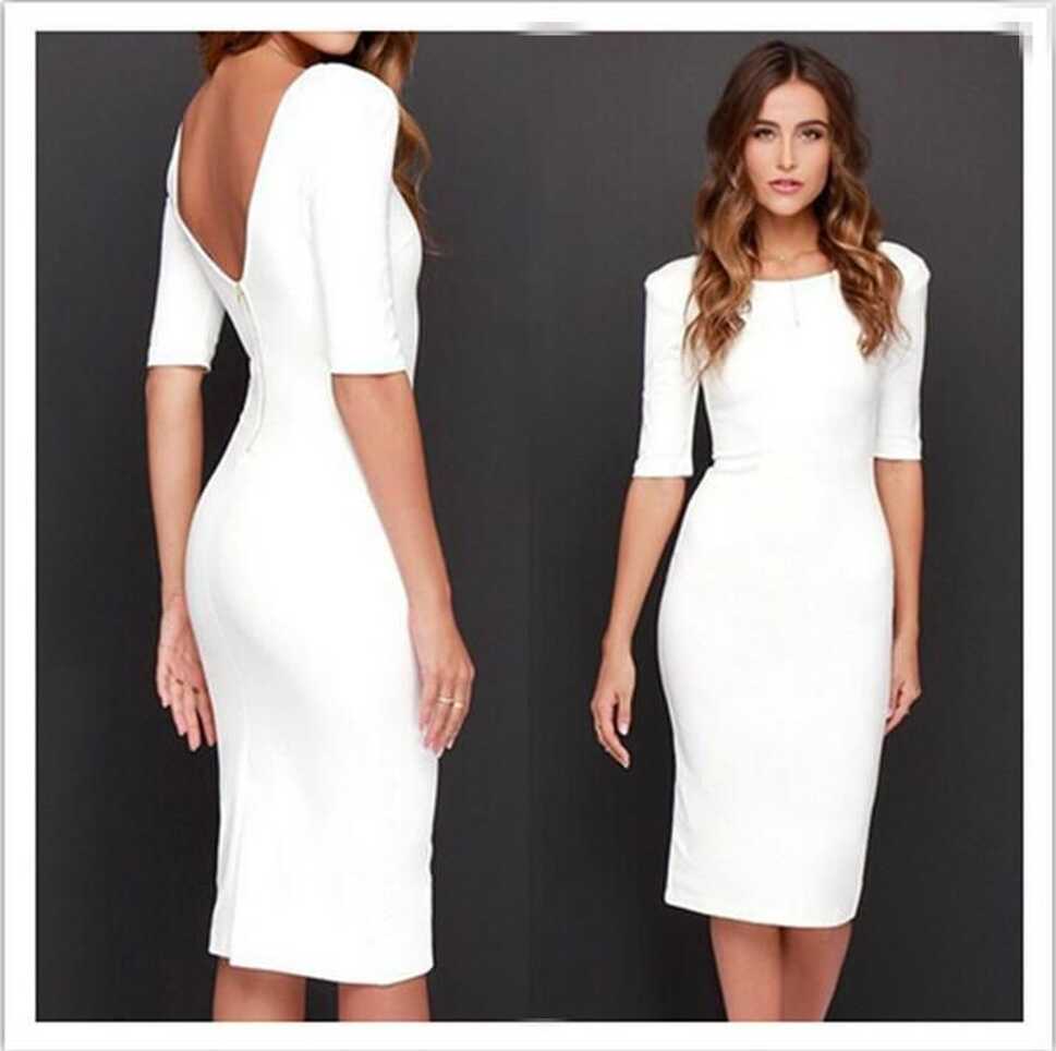 White Dress | Knee-length Dress | Office Dress