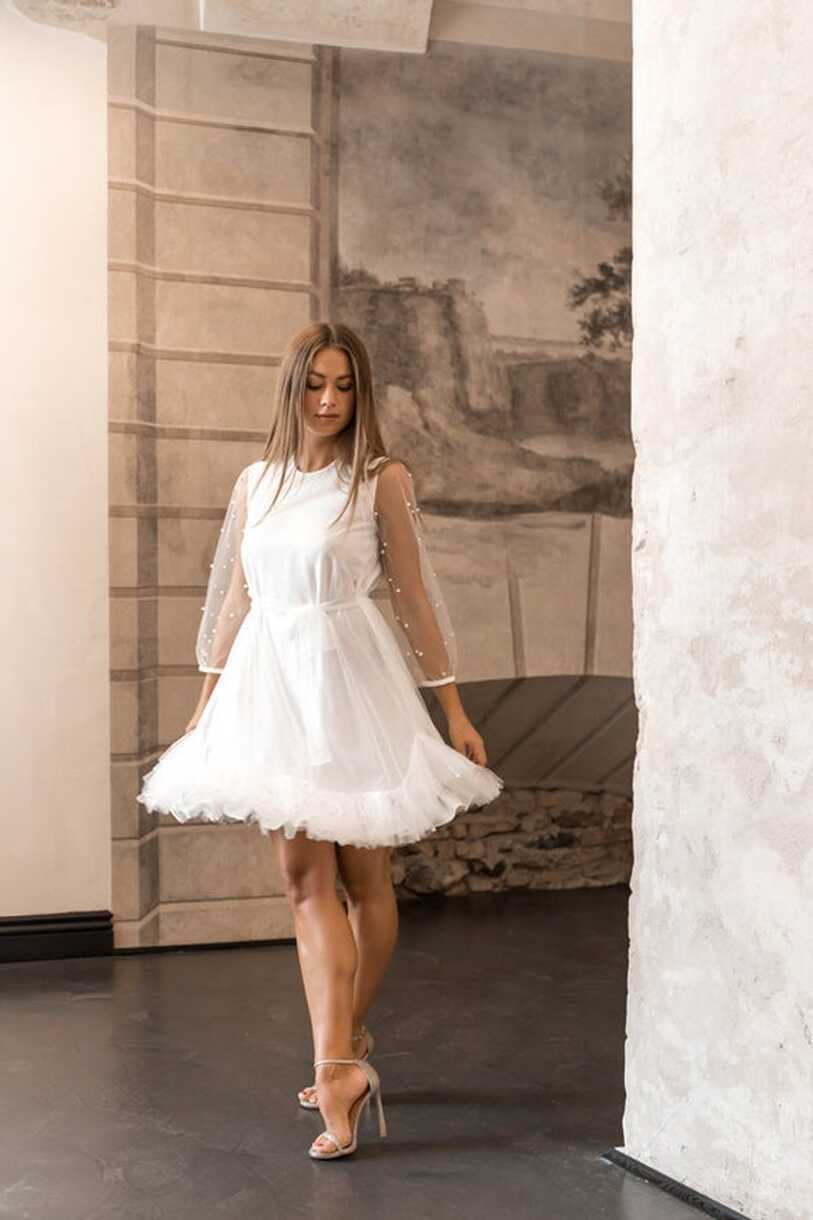 White Dress, White Cocktail Dress, Tulle Dress Women, Short White ...