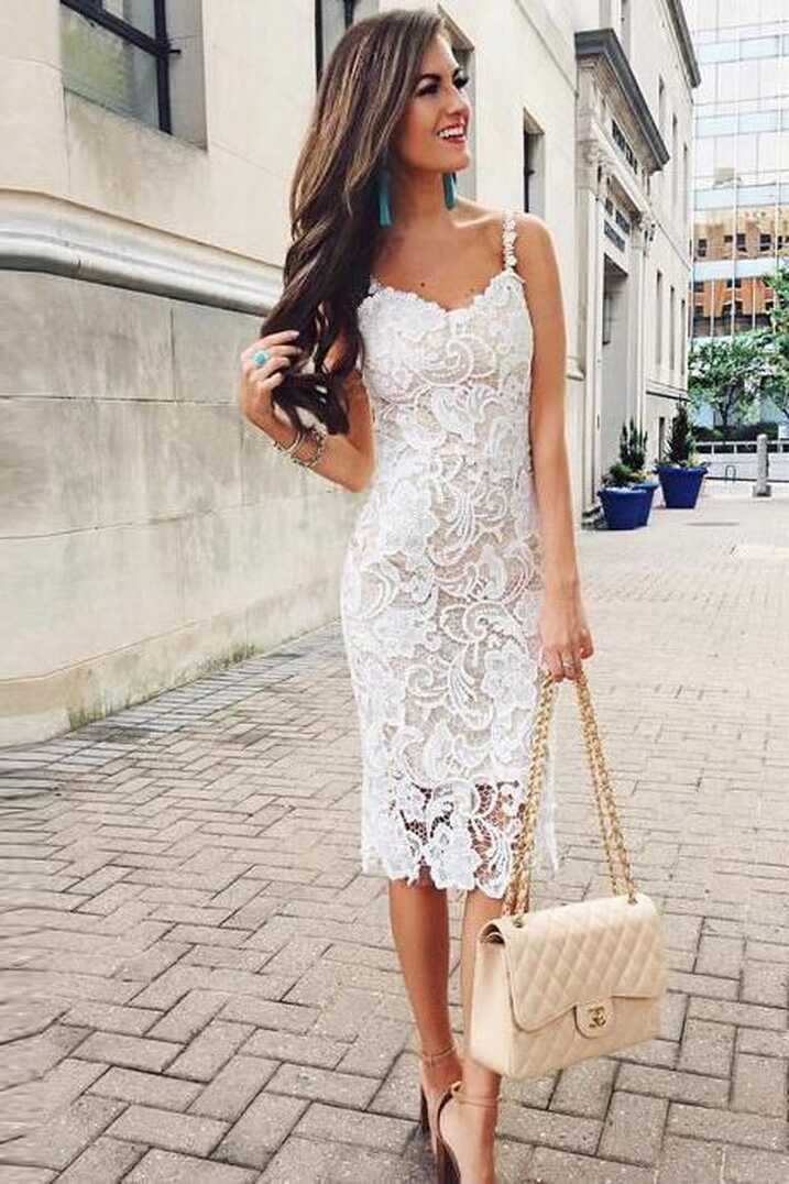 White Dress Classy Elegant Short Lace - Shop on Pinterest