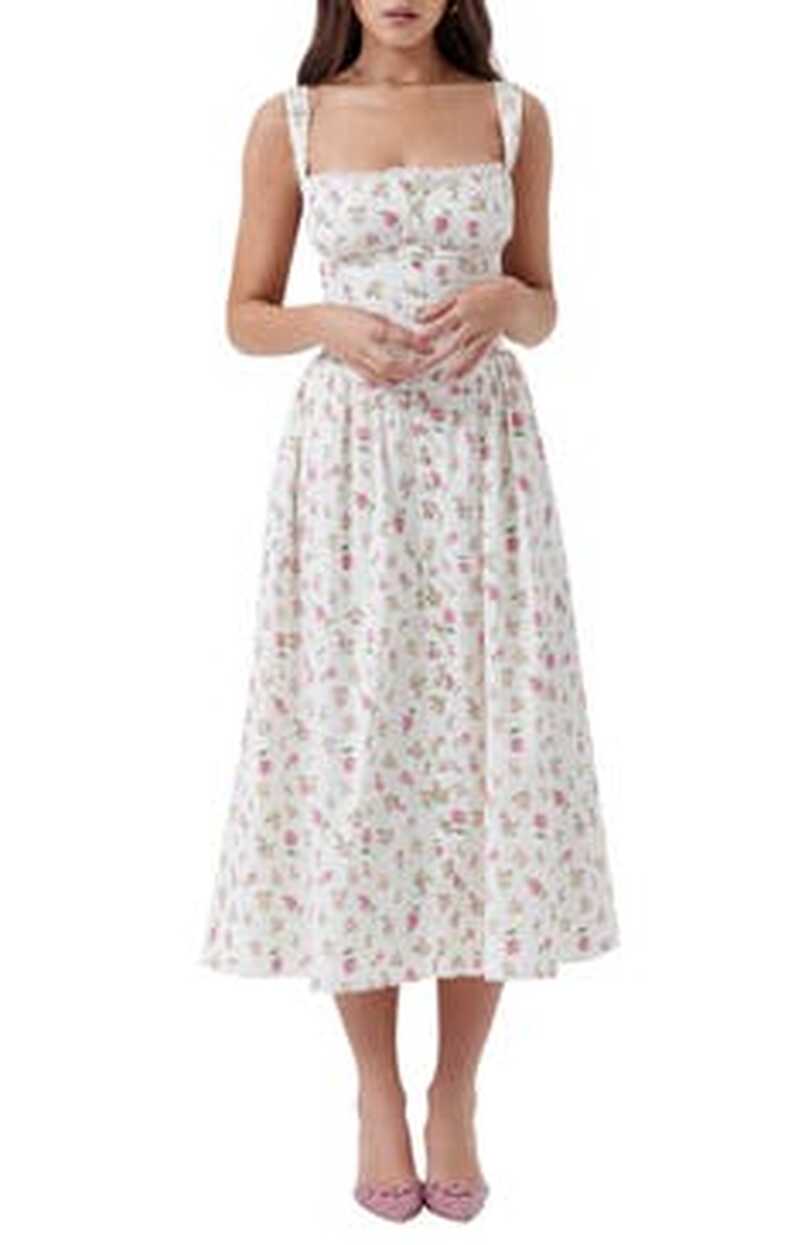 White Floral Dresses for Women