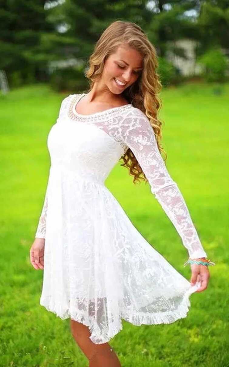 White Knee Length Dresses, Little White Dresses | Dressafford