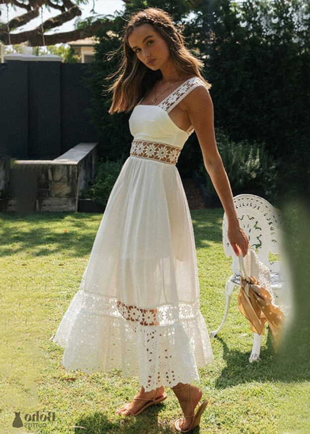 White Lace Backless Boho Maxi Dress Brynlee | Boho Dress Official ...