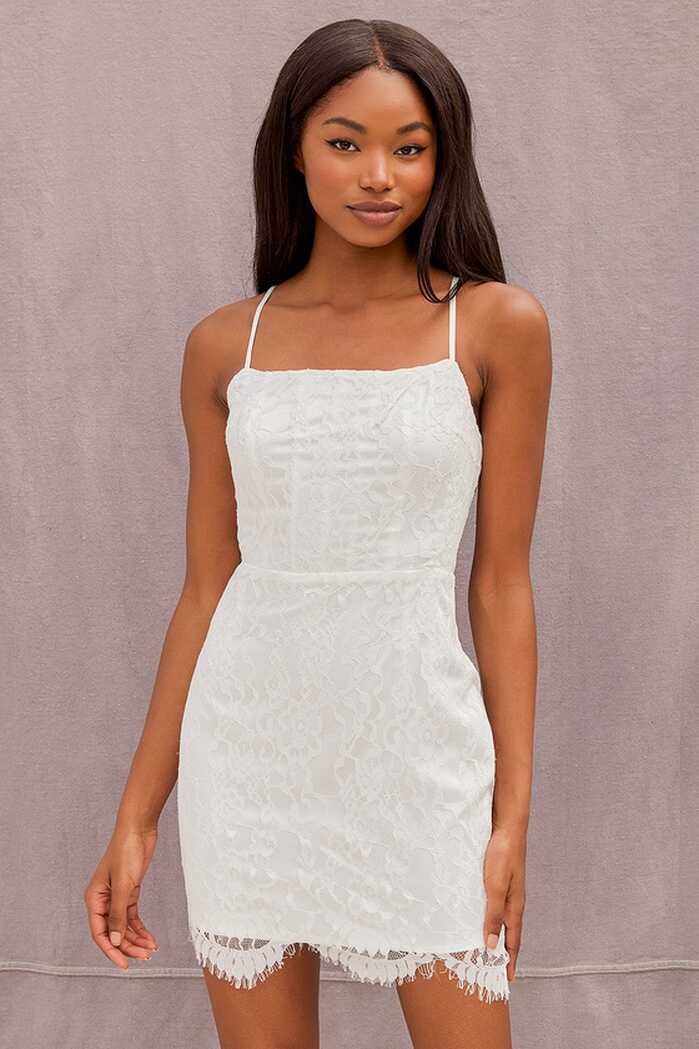 White Lace Dress - Lace Bodycon Dress - White Bodycon Dress - Lulus