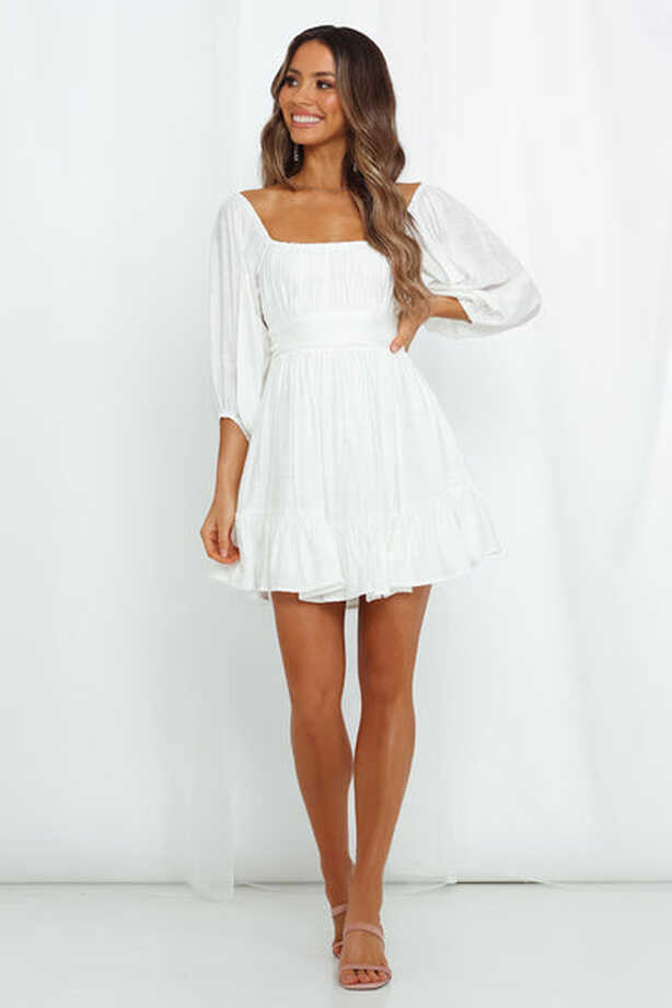 White Long Sleeved Hello Molly Dresses | Shop Dresses Online ...