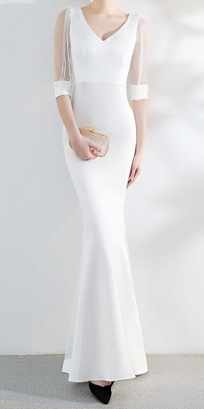 White Long Tight Maxi Evening Dress (Stunning) | Maxi dress ...