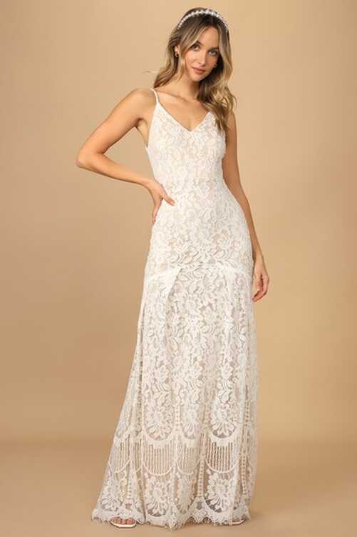 White Maxi Dress - Lace Maxi Dress - Mermaid Maxi Dress - Lulus