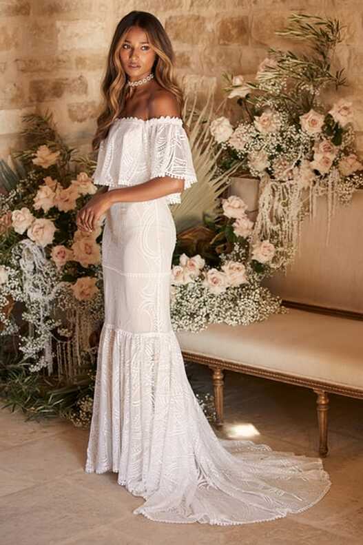 White Maxi Dress - Off-the-Shoulder Dress - Mermaid Maxi Dress - Lulus