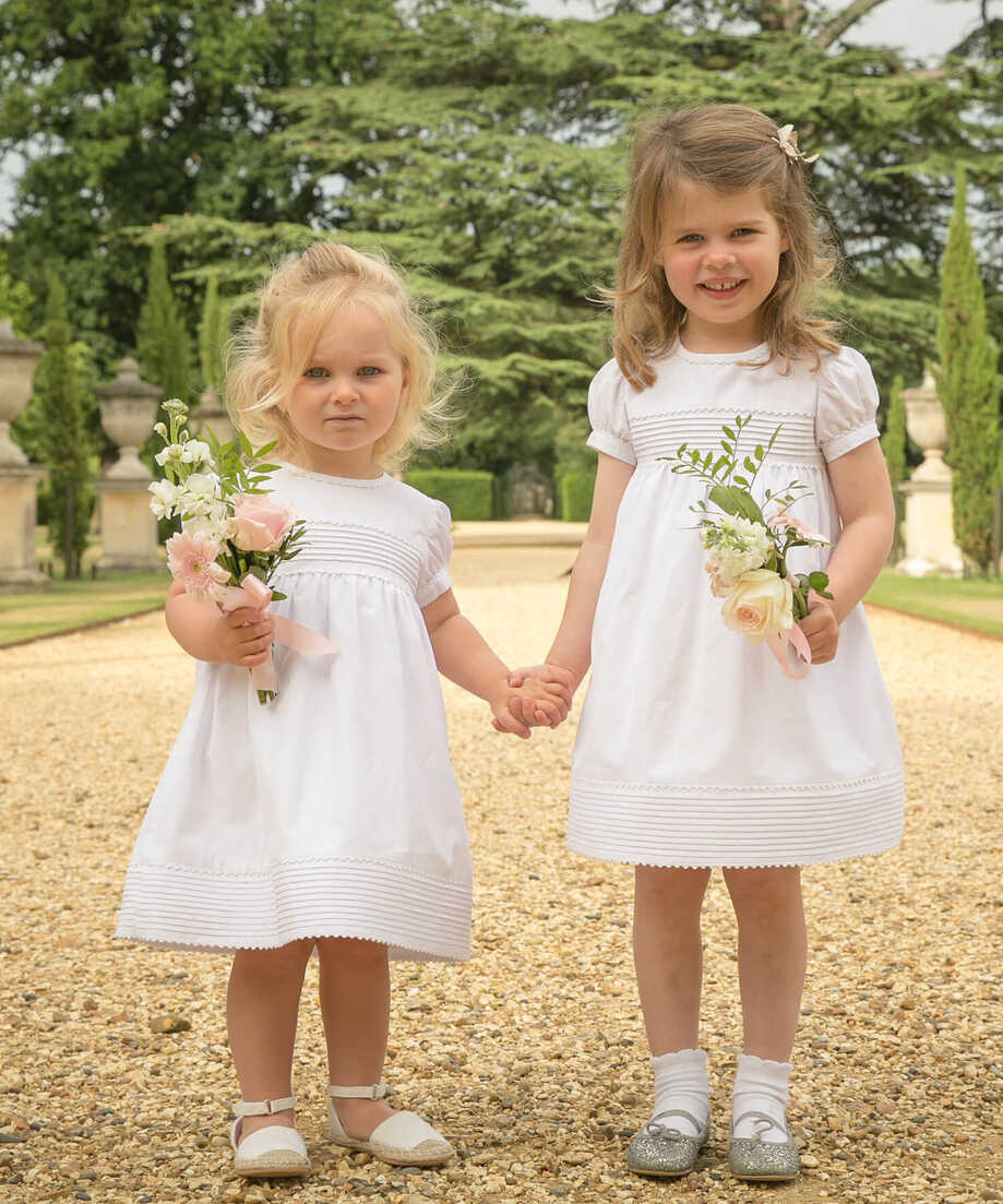 White Pleated Flower Girl Dress | Amelia Brennan