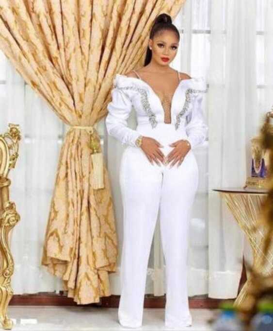 White Women Jumpsuit Wedding Pantsuit, Formal Jumpsuit, Dinner ...