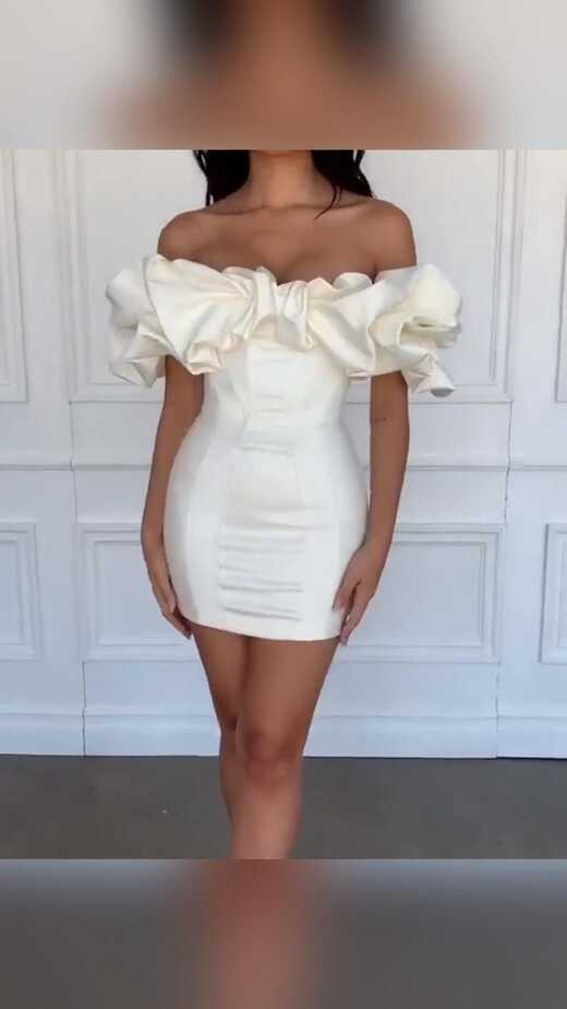 White elegant short party dress