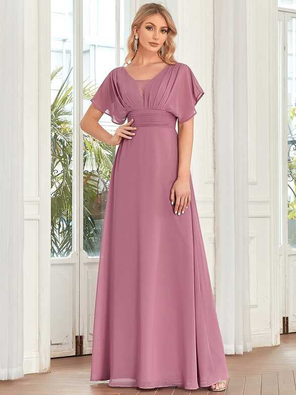 Wholesale Evening Party Maxi Dress A-Line Empire Waist Chiffon