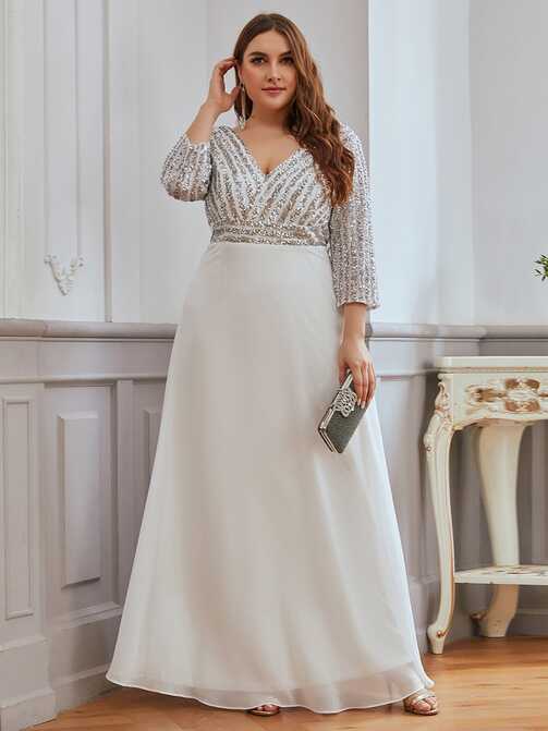 Wholesale Sequin Evening Dresses Formal Party Dress Plus Size Shiny