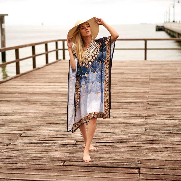 Wholesale Silk kaftan for women Long Caftan Resort Wear Vacation ...