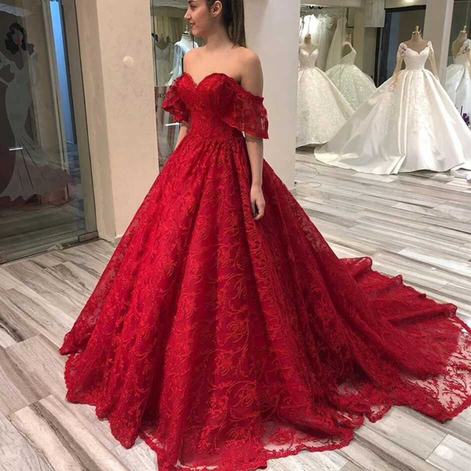 Wholesale Vintage Red Ball Gown Prom Party Dresses Long Sweetheart ...