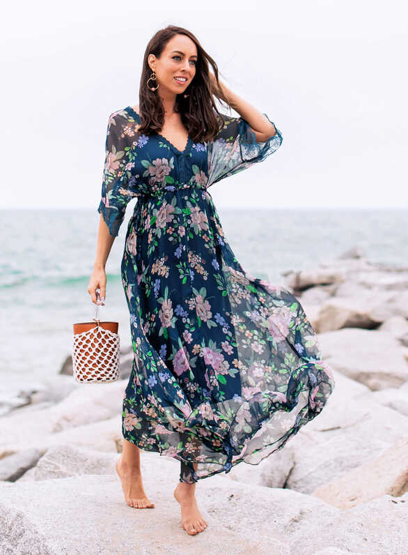 Windblown Boho in a Floral Maxi Dress - Sydne Style