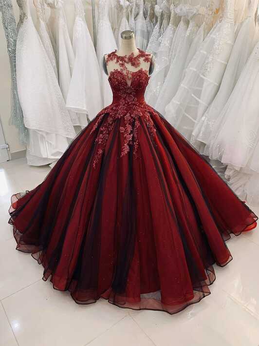 Wine Red Bridal Gown - Etsy