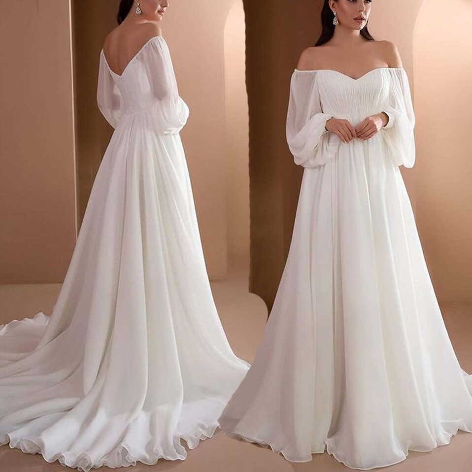 Womail White Cold Shoulder Maxi Prom Dress for Women Kuwait ...