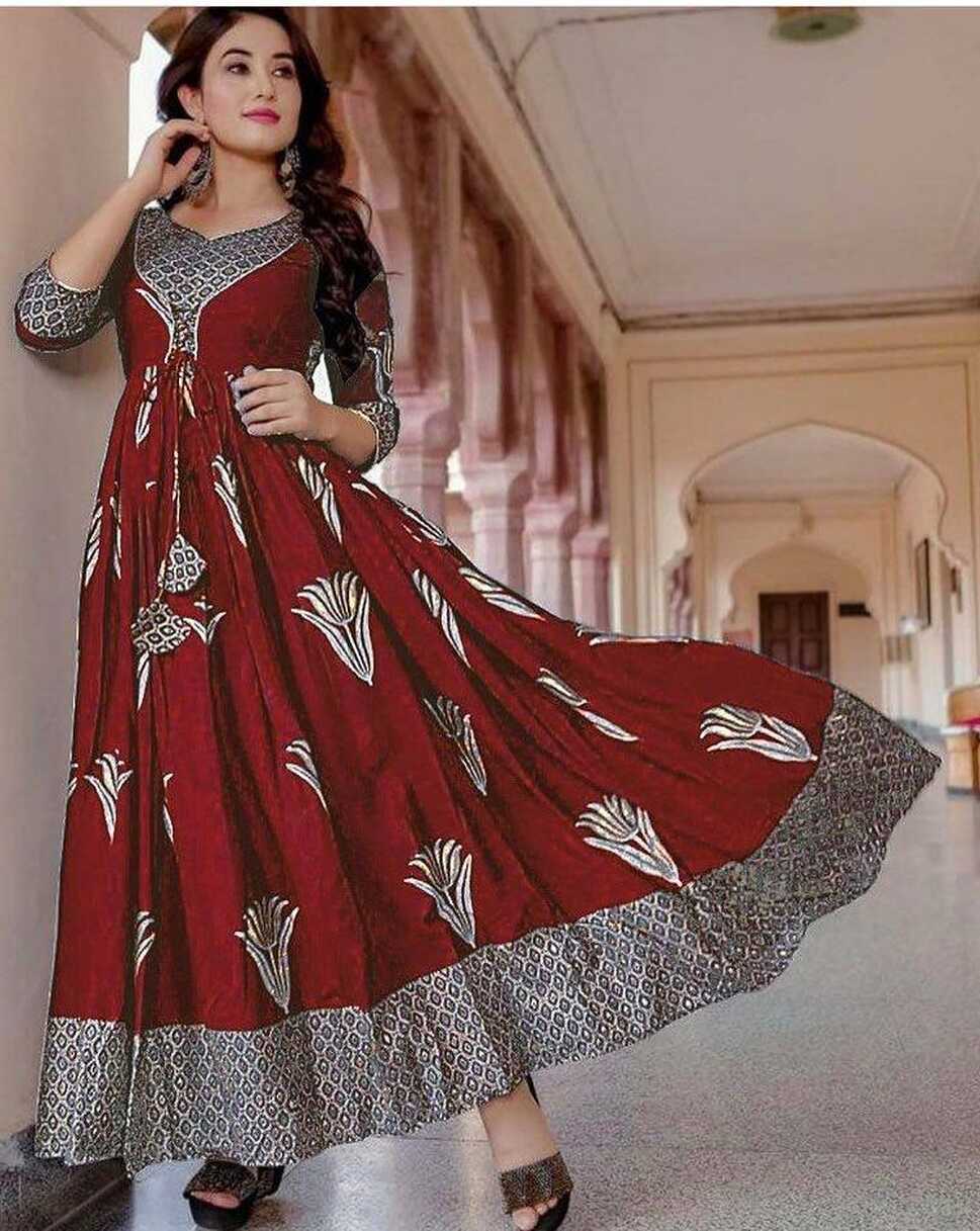 Woman Cotton frock Indian fashion - Tutu AngelWoman Cotton frock ...