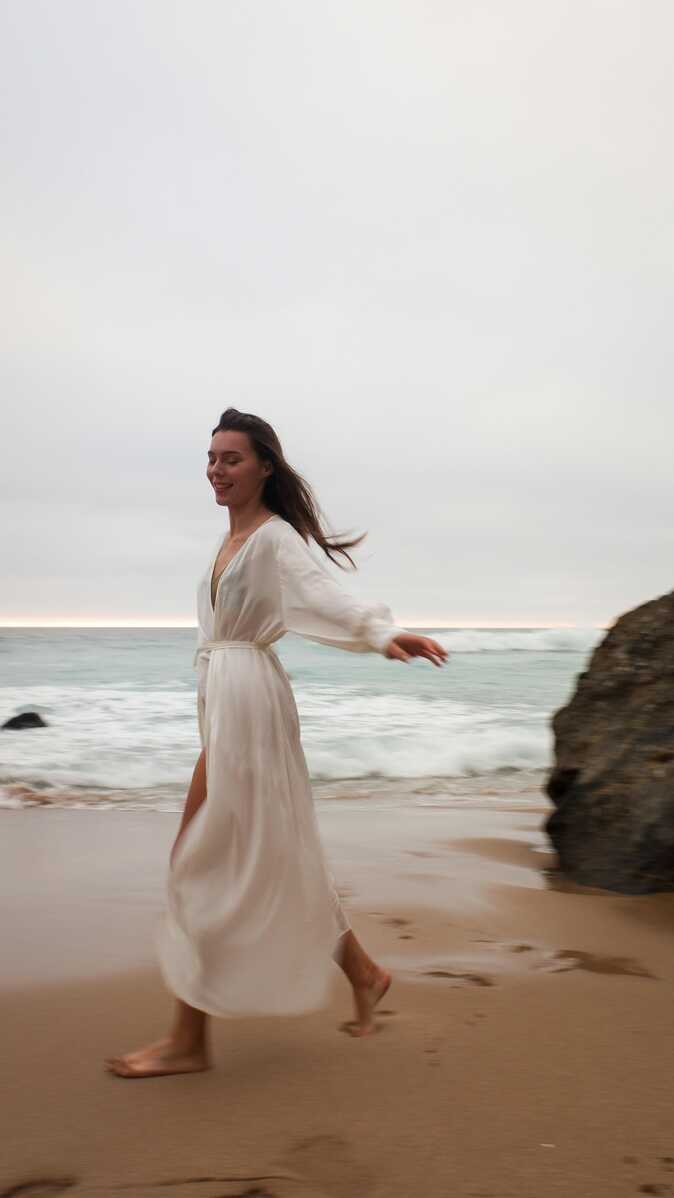 Woman Wearing White Dress on the Beach · Free Stock Photo