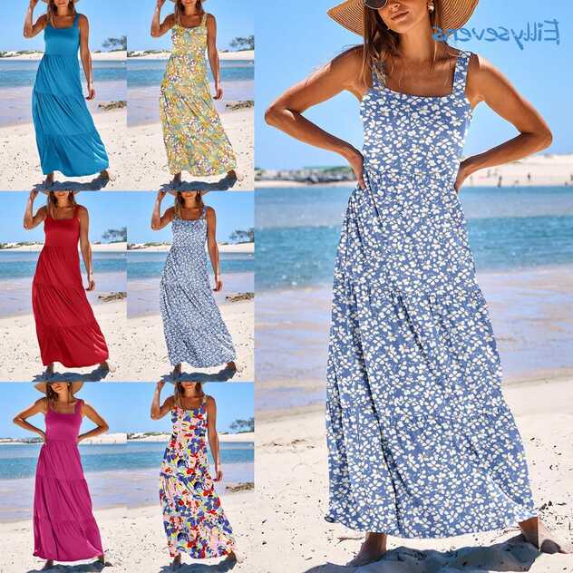 Women&#39;S Maxi Tank Dresses Summer Casual Long Beach Vacation ...