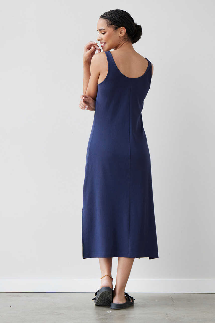 Women&#39;s 100% Cotton Midi Tank Dress | Fair Indigo