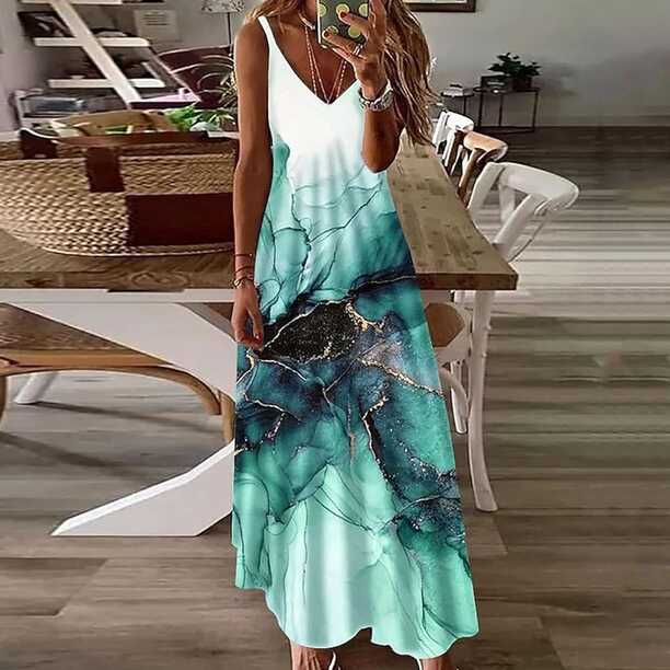 Women&#39;s Casual Dress Large Sizes Aesthetic V Neck Beach Boho Dress ...