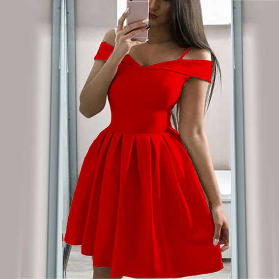 Women&#39;s Casual Dresses Clearance Sleeveless Off-The-Shoulder Dress ...