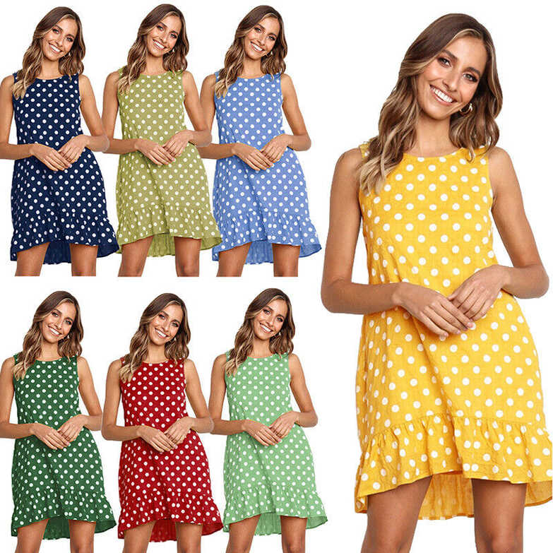 Women&#39;s Casual Summer Dresses for Women Girls Polka Dot Ladies ...