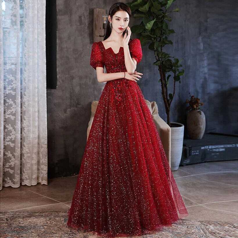 Women&#39;s Evening Maxi Dress Cocktail Wedding Elegant Luxury Korean ...